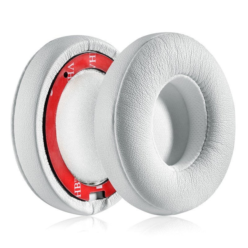 Jarmor Solo 2/3 Wireless Earpads - JARMOR Replacement Protein Leather & Memory Foam Ear Cushion Cover for Beats Solo2/3 Wireless On Ear by Dr. Dre Headphones ONLY (NOT FIT Solo 2 Wired) - White - Image 4